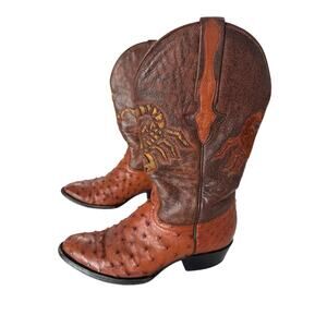 El Alacran De Durango Scorpion Boots Ostrich Men’s Mex Size 25 US Size 7